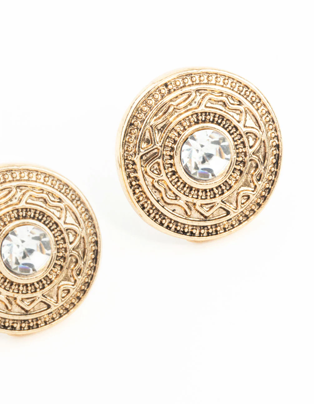 1818-antique-gold-diamante-stud-earrings-7.webp Antique Gold Diamante Stud Earrings