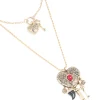 Antique Gold Double Heart Layered Necklace