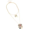 Antique Gold Double Heart Layered Necklace