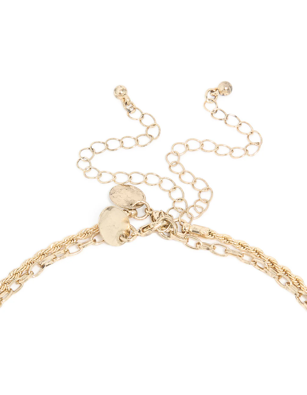 Antique Gold Double Heart Layered Necklace