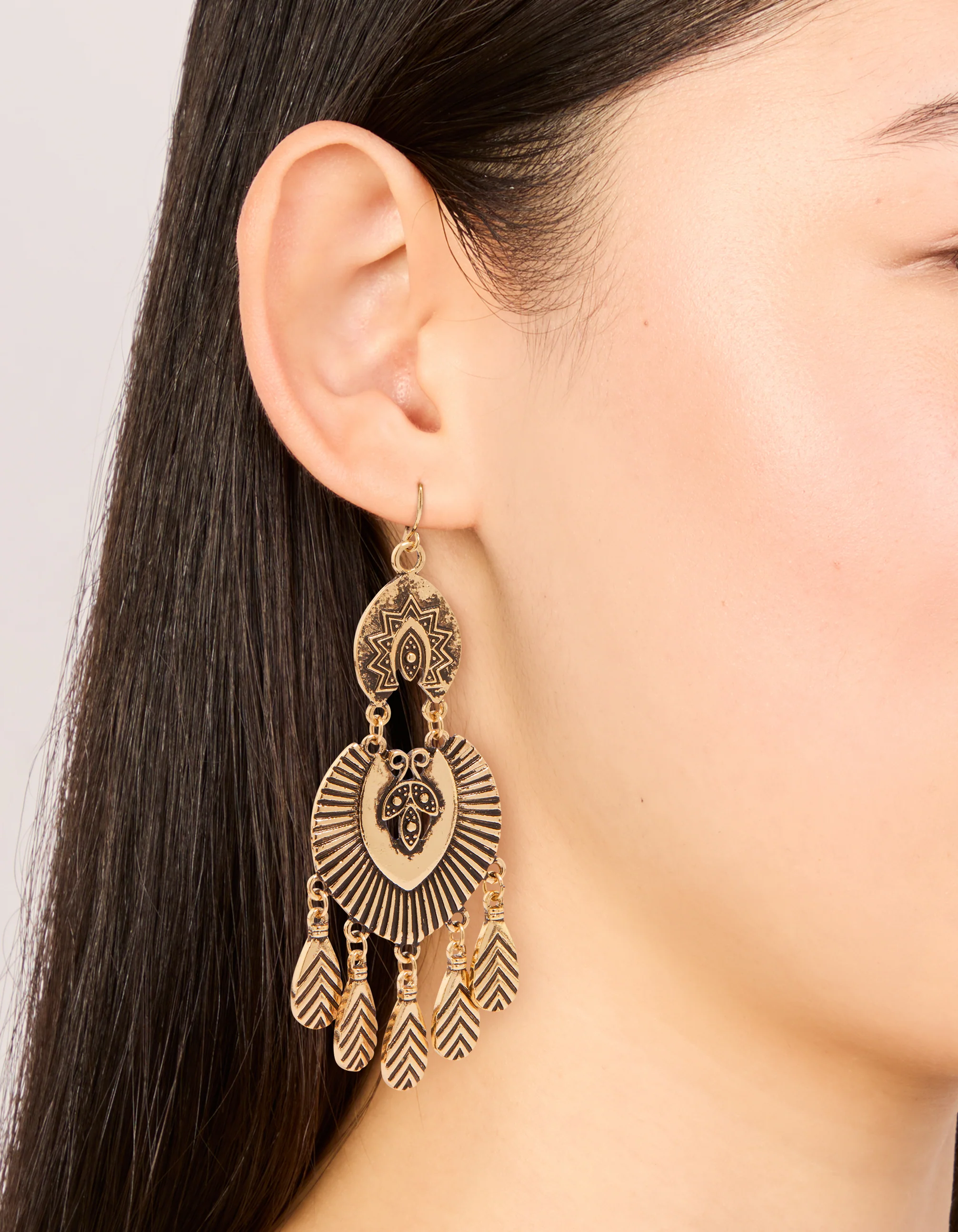 1820-antique-gold-dreamcatcher-drop-earrings-2.webp Antique Gold Dreamcatcher Drop Earrings