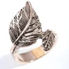 Antique Gold Large & Small Leaf Wrap Ring