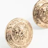 Antique Gold Lion Stud Earrings