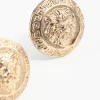 Antique Gold Lion Stud Earrings
