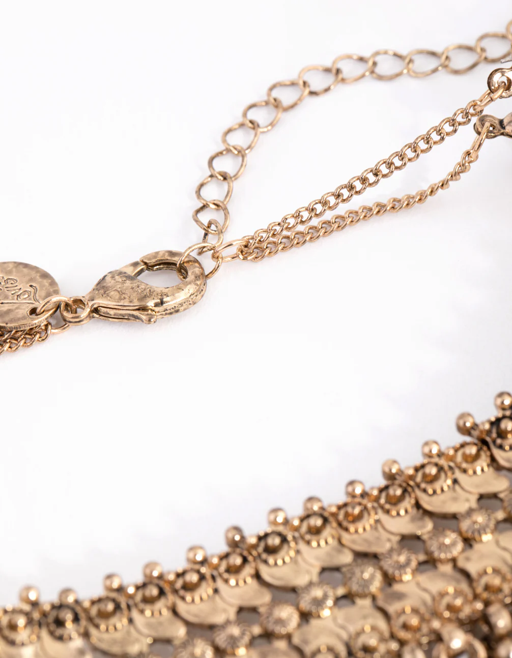 1844-antique-gold-mesh-chain-choker-3.webp Antique Gold Mesh Chain Choker