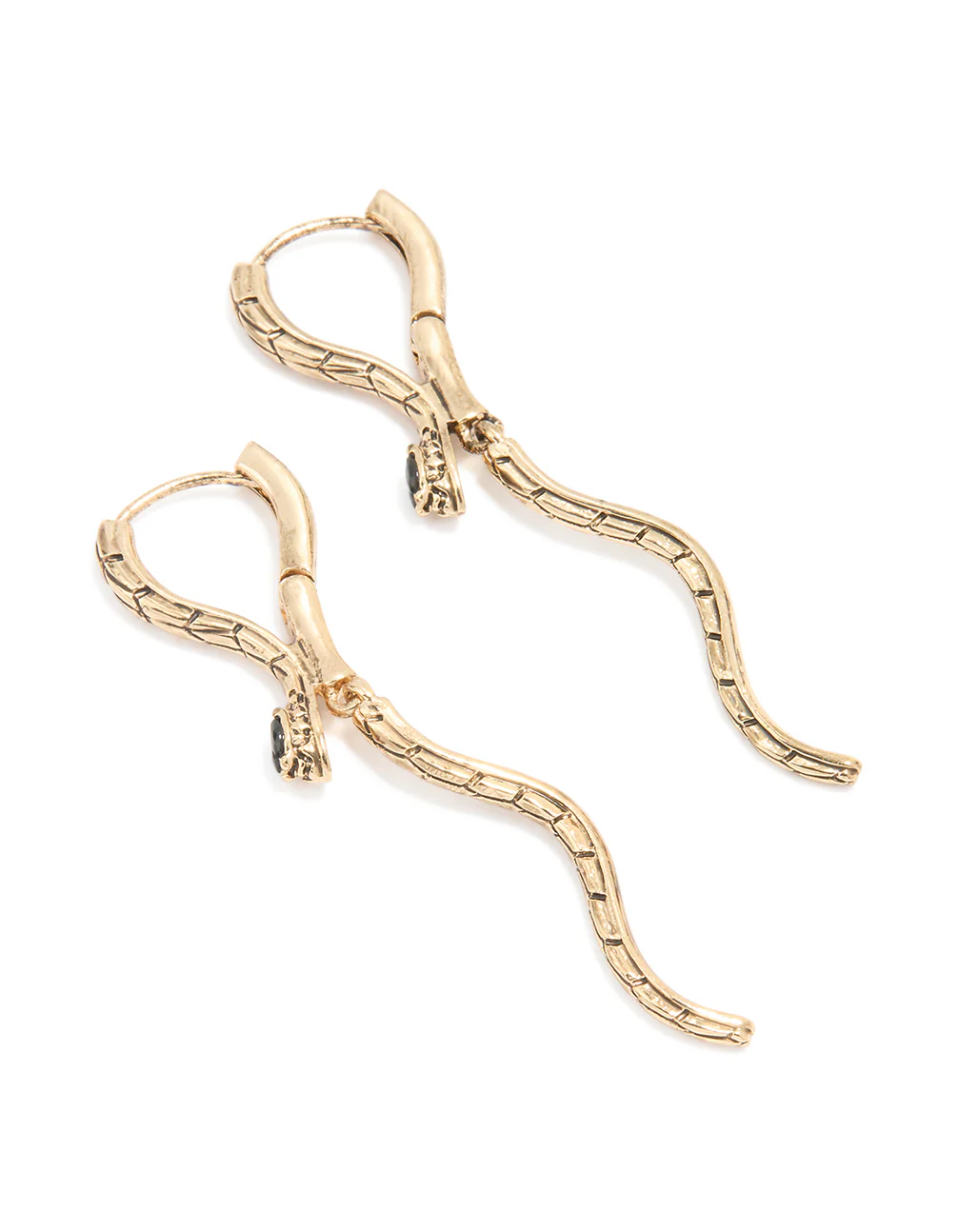 1846-antique-gold-molten-snake-drop-earrings-1.webp Antique Gold Molten Snake Drop Earrings