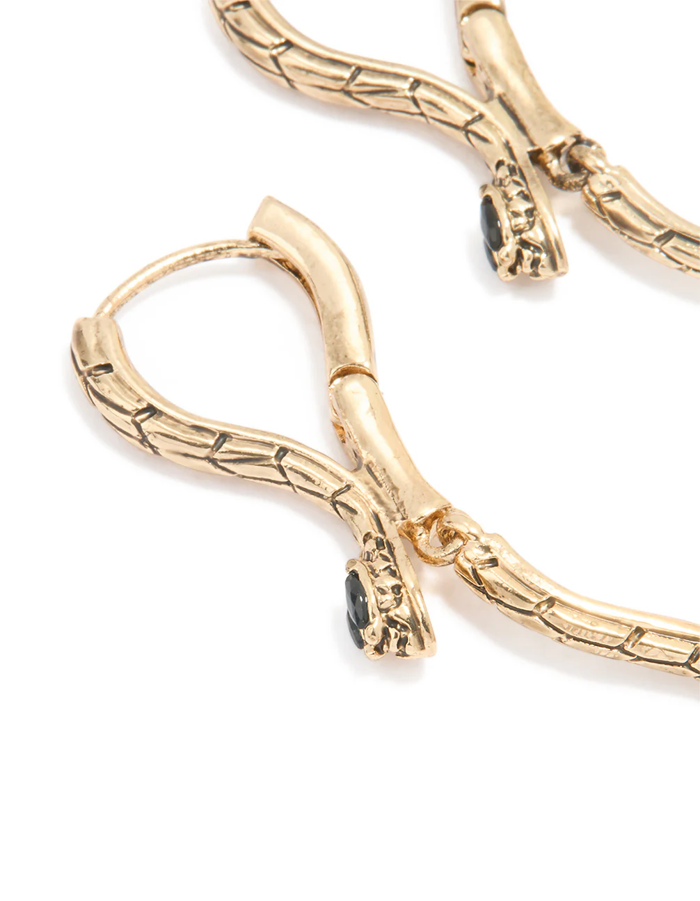 1846-antique-gold-molten-snake-drop-earrings-2.webp Antique Gold Molten Snake Drop Earrings