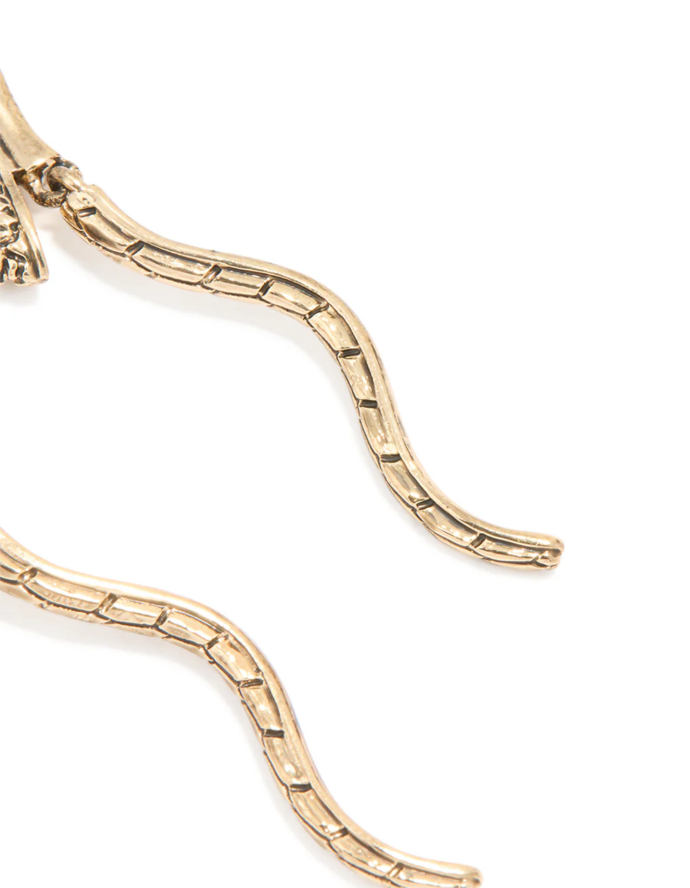 1846-antique-gold-molten-snake-drop-earrings-3.webp Antique Gold Molten Snake Drop Earrings