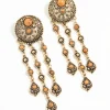1853-antique-gold-orange-circle-drop-earrings-1.webp Antique Gold Orange Circle Drop Earrings