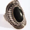 Antique Gold Oval Etched Border Ring