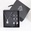 Diamond Simulant Pear Drop Earrings Necklace Set