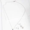 Diamond Simulant Pear Drop Earrings Necklace Set