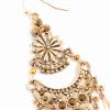 1860-antique-gold-patterned-large-drop-earrings-2.webp Antique Gold Patterned Large Drop Earrings