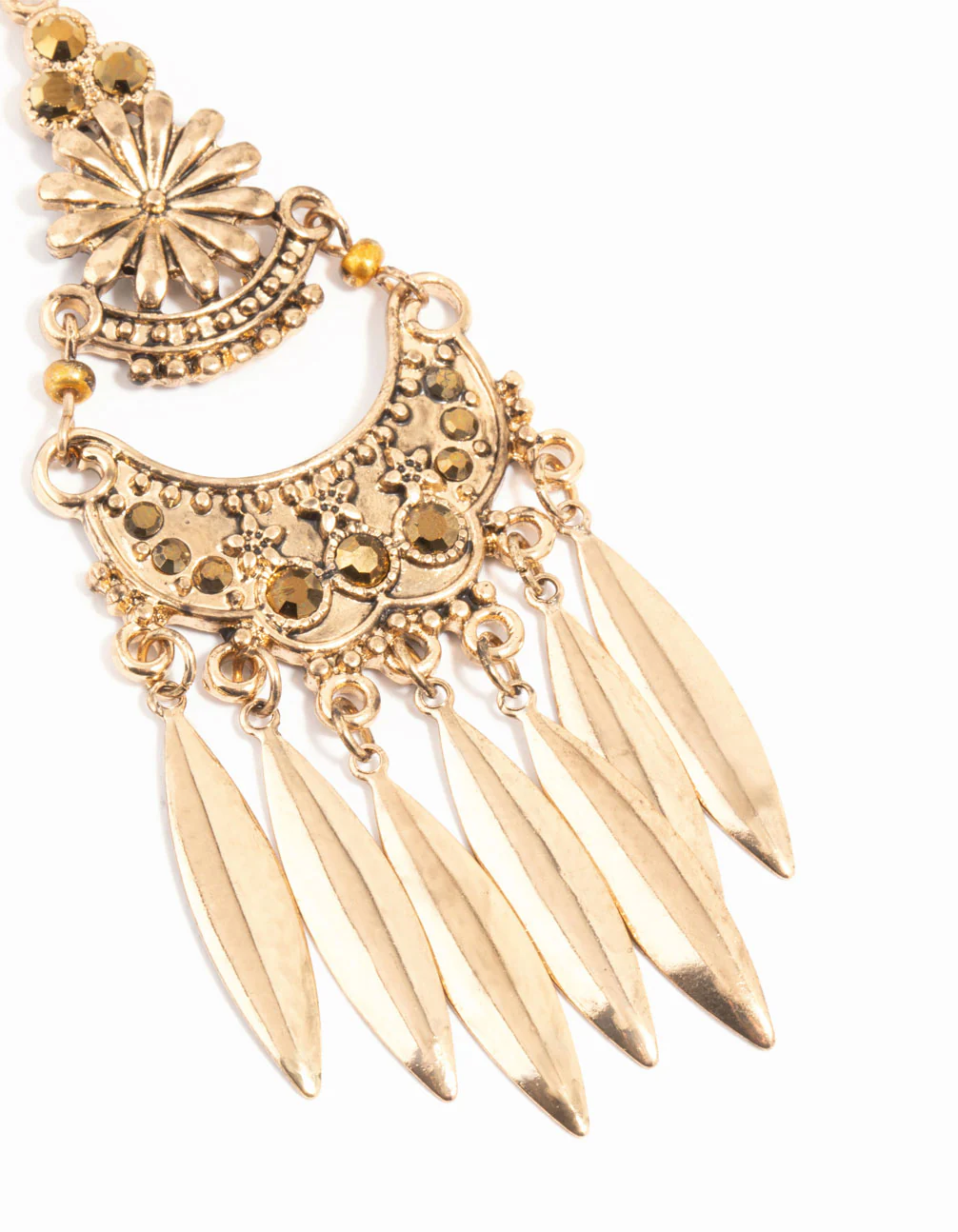 1860-antique-gold-patterned-large-drop-earrings-3.webp Antique Gold Patterned Large Drop Earrings