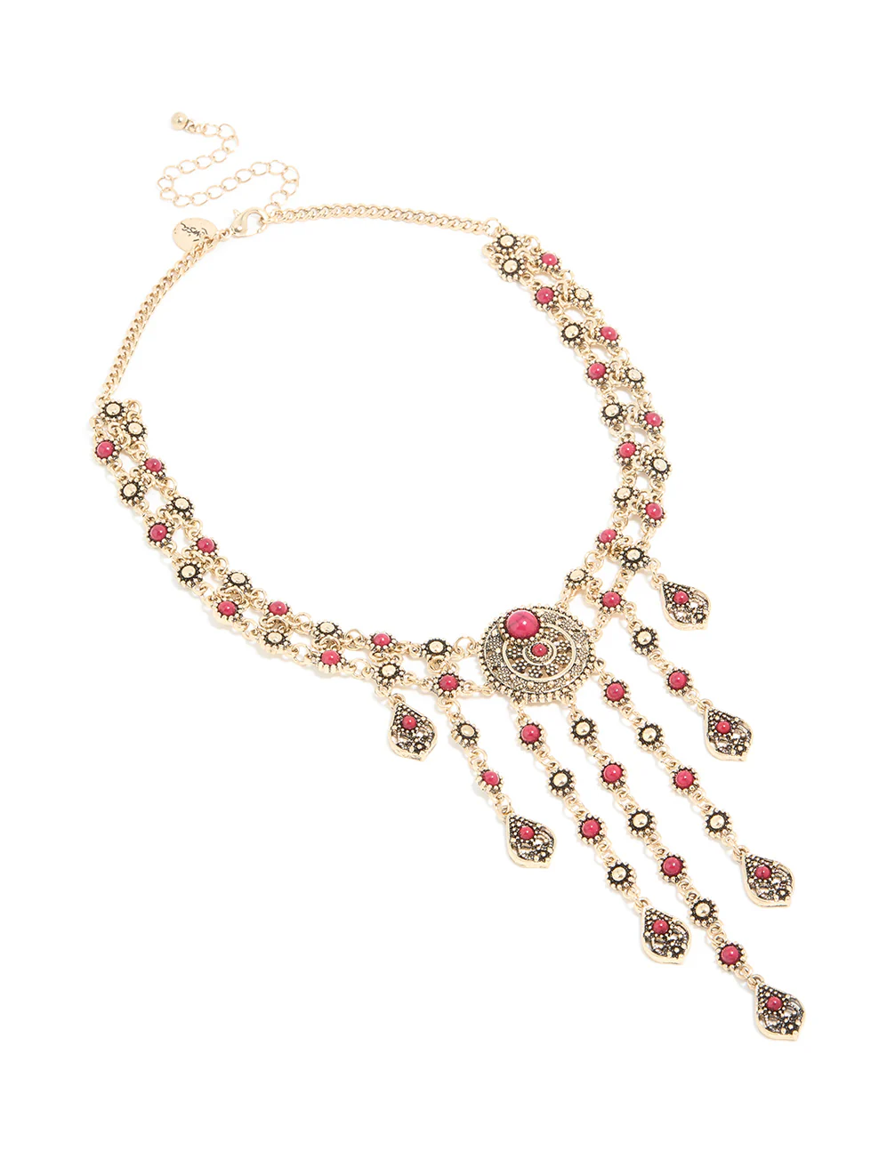 1867-antique-gold-red-drops-necklace-2.webp Antique Gold Red Drops Necklace