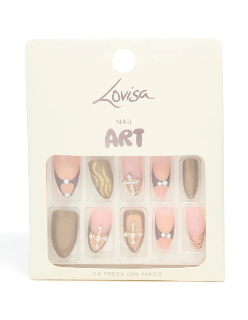 187-gold-pink-diamante-cross-nail-press-on-nail-set-3.webp Gold & Pink Diamante Cross Nail Press On Nail Set