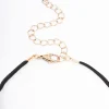 Antique Gold Rustic Stone Cord Pendant Necklace