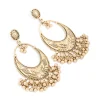 Antique Gold Statement Drop Earrings