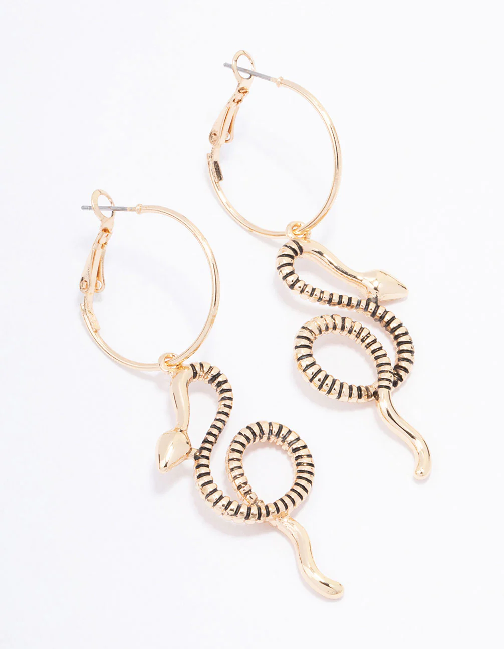 1888-antique-gold-swirling-snake-drop-earrings-3.webp Antique Gold Swirling Snake Drop Earrings