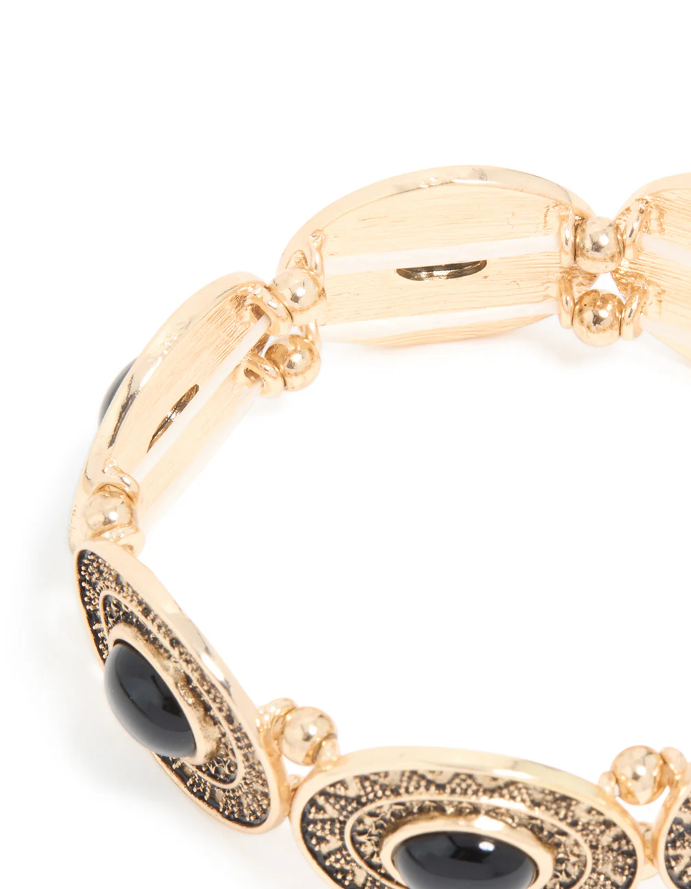 1894-antique-gold-textured-boho-large-stretch-bracelet-5.webp Antique Gold Textured Boho Large Stretch Bracelet