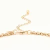 Antique Gold Textured Brown Circle Disc Layered Necklace