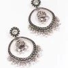 Antique Silver Beaded Ball Drop Earrings