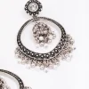 Antique Silver Beaded Ball Drop Earrings