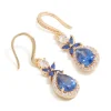 192-gold-blue-cubic-zirconia-flower-drop-earrings-2.webp Gold Blue Cubic Zirconia Flower Drop Earrings