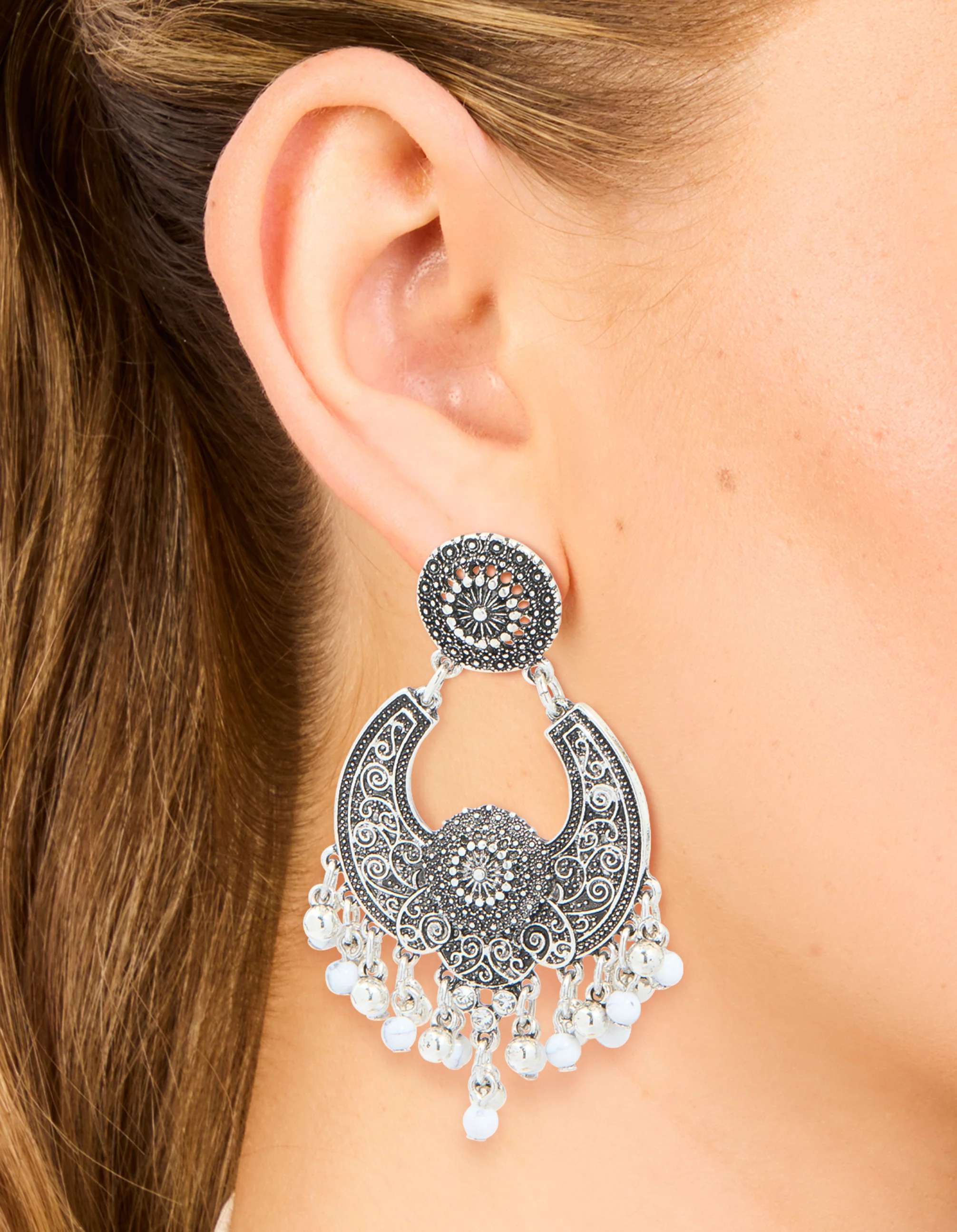 1921-antique-silver-boho-dangle-drop-earrings-2.webp Antique Silver Boho Dangle Drop Earrings