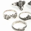 1922-antique-silver-boho-elephant-style-rings-8-pack-2.webp Antique Silver Boho Elephant Style Rings 8-Pack