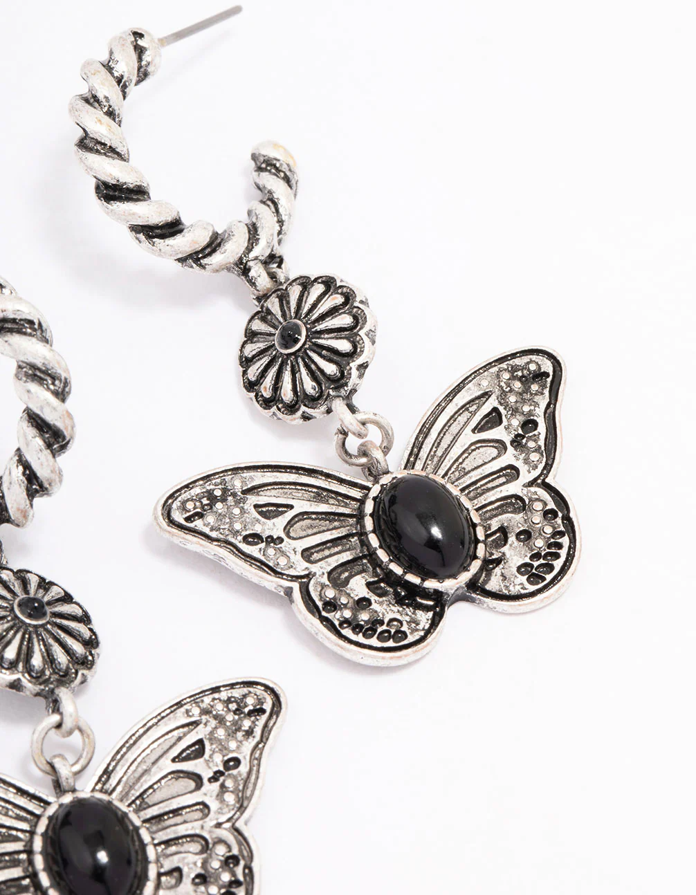 1925-antique-silver-butterfly-rope-drop-earrings-3.webp Antique Silver Butterfly Rope Drop Earrings