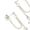 Antique Silver Chain Cross Drop Earrings