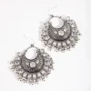 Antique Silver Diamante Drop Chandbali Earrings