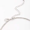Antique Silver Diamante Pattern Disc Necklace