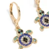 194-gold-blue-diamante-turtle-huggie-earrings-4.webp Gold Blue Diamante Turtle Huggie Earrings