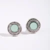 Antique Silver Etched Mini Stud Earrings
