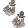 Antique Silver Filigree Bead Drop Jhumka Earrings