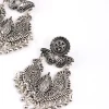 Antique Silver Filigree Bead Drop Jhumka Earrings