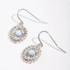 1944-antique-silver-floral-disc-drop-earrings-1.webp Antique Silver Floral Disc Drop Earrings