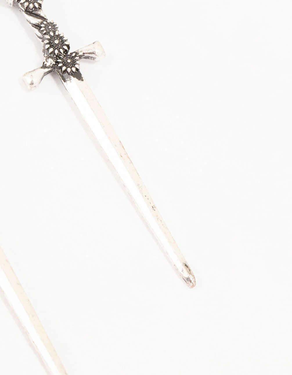 1946-antique-silver-floral-sword-drop-earrings-3.webp Antique Silver Floral Sword Drop Earrings