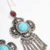 Antique Silver Fringe Cluster Boho Drop Earrings