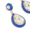 195-gold-blue-enamel-pear-clear-diamante-drop-earrings-4.webp Gold Blue Enamel & Pear Clear Diamante Drop Earrings