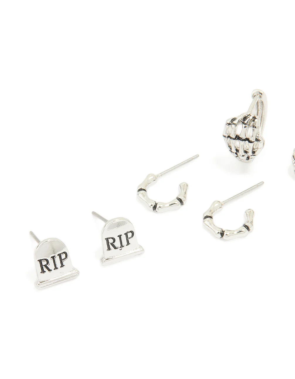 1950-antique-silver-graveyard-black-cat-earrings-4-pack-2.webp Antique Silver Graveyard & Black Cat Earrings 4-Pack