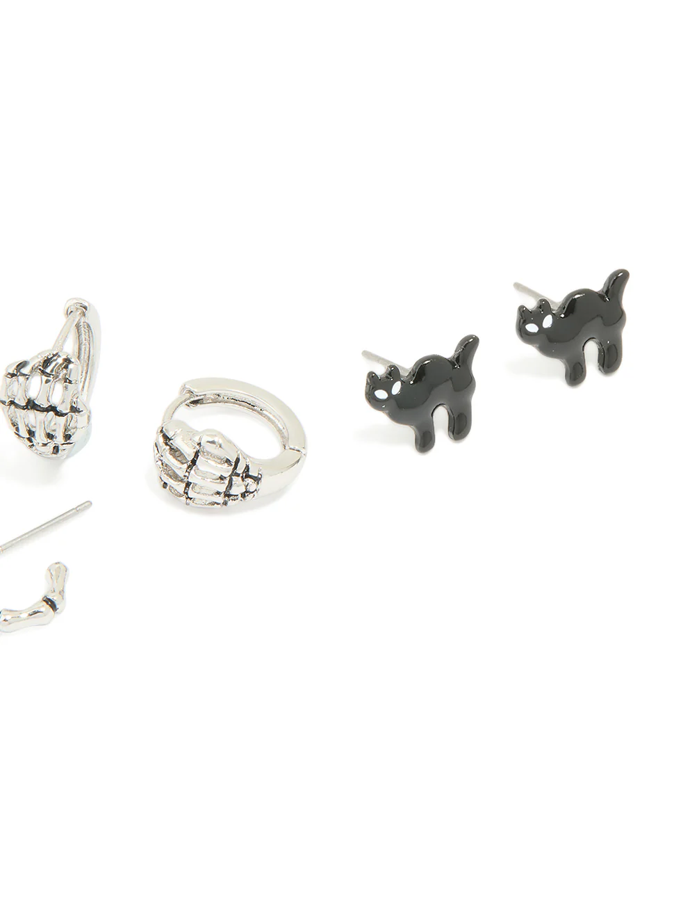 1950-antique-silver-graveyard-black-cat-earrings-4-pack-3.webp Antique Silver Graveyard & Black Cat Earrings 4-Pack