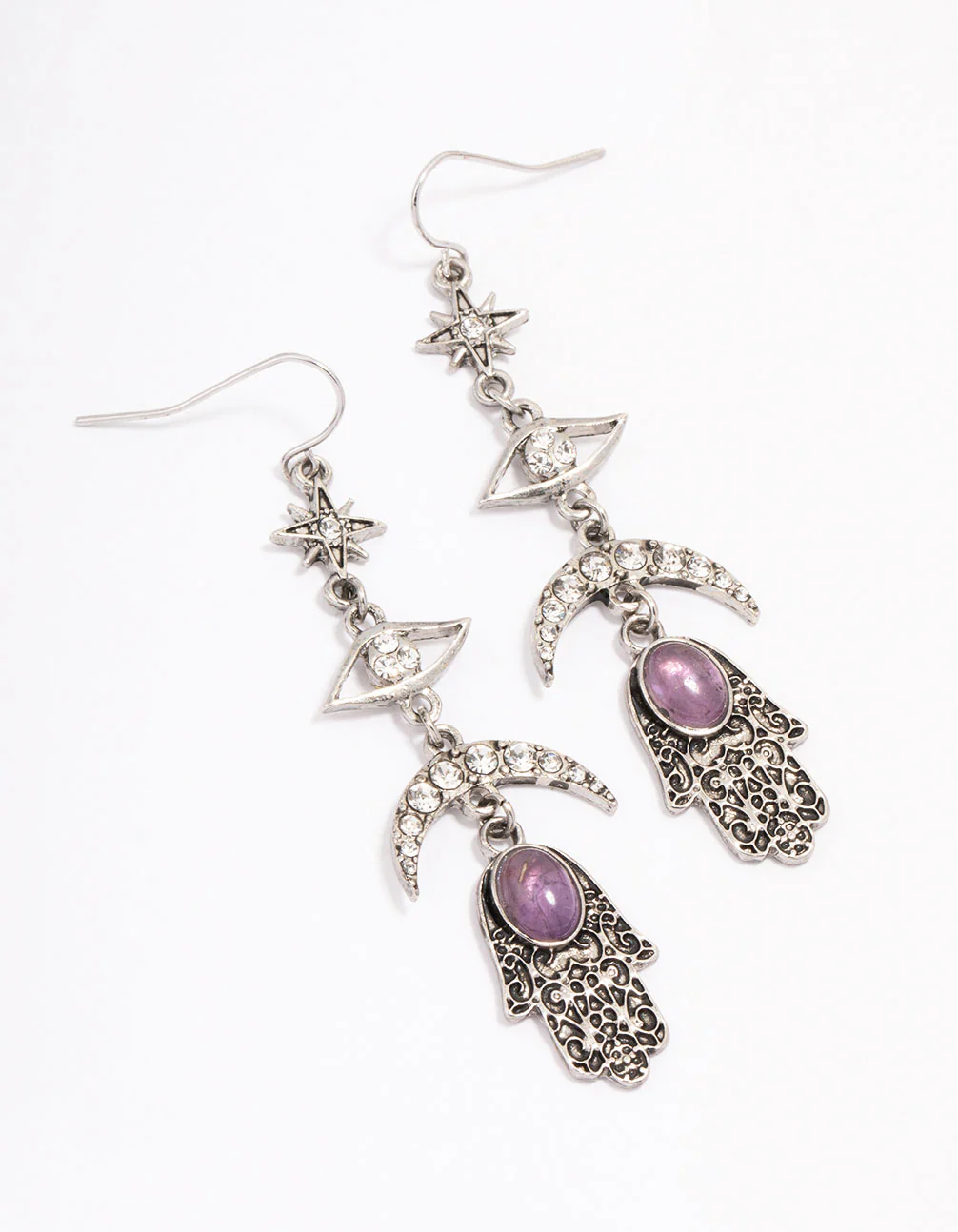 1951-antique-silver-hasma-moon-drop-earrings-1.webp Antique Silver Hasma & Moon Drop Earrings