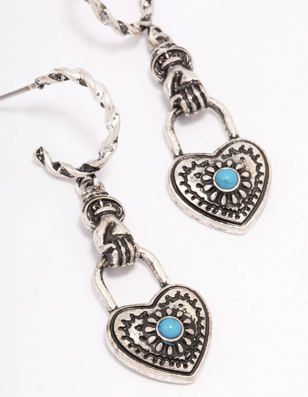 1953-antique-silver-heart-drop-earrings-2.webp Antique Silver Heart Drop Earrings