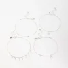 Antique Silver Leaf & Station Anklets 4-Pack