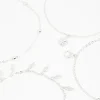 Antique Silver Leaf & Station Anklets 4-Pack
