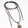 1961-antique-silver-multi-disc-suede-cord-layered-necklace-2.webp Antique Silver Multi Disc Suede Cord Layered Necklace