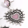 1968-antique-silver-pink-sparkle-heart-earrings-3.webp Antique Silver Pink Sparkle Heart Earrings